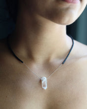 Yasuhide Ono Macrame and 18K white gold necklace with quartz pendant