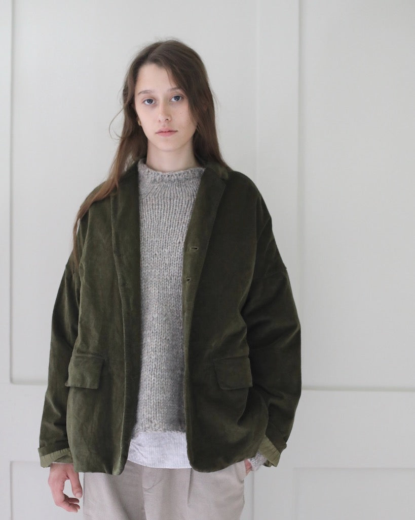 Album Di Famiglia Velvet Blazer in Olive