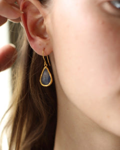 Ram Rijal Teardrop sapphire pendant earrings