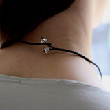 Yasuhide Ono Macrame with 18K white gold necklace with quartz pendant