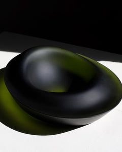 Ashraf Hanna Green Bowl Form Kiln cast glass