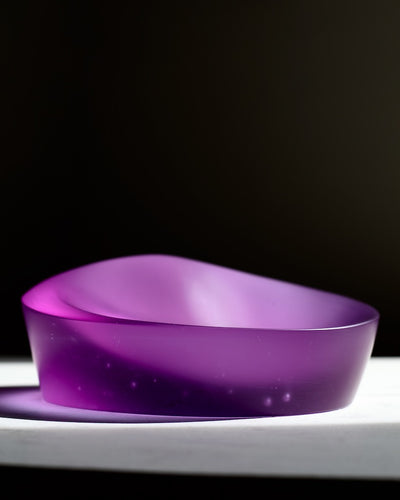 Ashraf Hanna Purple Kiln cast Glass Bowl