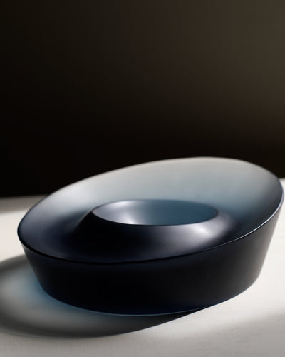 Ashraf Hanna Blue Bowl Form Kiln cast glass