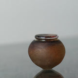 Aki Sakaida 'Smokey Brown and Orange Lidded Pot 22'