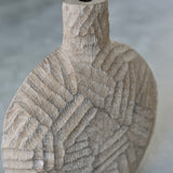 Malcolm Martin and Gaynor Dowling 'Crosshatch Flask in Limed and Scorched Oak'