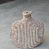 Malcolm Martin and Gaynor Dowling 'Ribbed Flask in Limed and Scorched Oak'
