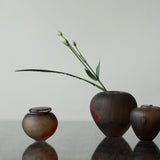 Aki Sakaida 'Smokey Brown and Orange Lidded Pot 22'