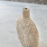 Malcolm Martin and Gaynor Dowling 'Crosshatch Flask in Limed and Scorched Oak'