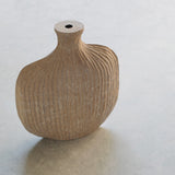 Malcolm Martin and Gaynor Dowling 'Ribbed Flask in Limed and Scorched Oak'