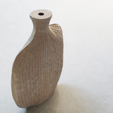 Malcolm Martin and Gaynor Dowling 'Ribbed Flask in Limed and Scorched Oak'