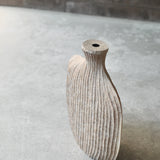 Malcolm Martin and Gaynor Dowling 'Ribbed Flask in Limed and Scorched Oak'
