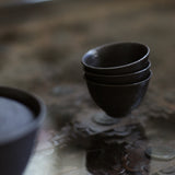 Saeam Kwon 'Set of Drinking Vessels in Metallic Black'