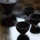 Saeam Kwon 'Set of Drinking Vessels in Metallic Black'