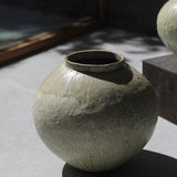 Marco Minetti 'Round Tall Vessel with Flowing Almond Ash Glaze IV'