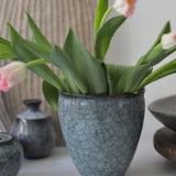 Takashi Suzuki 'Blue Crackle Vase VI'