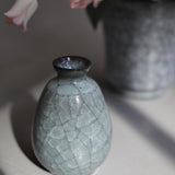 Takashi Suzuki 'Blue Crackle Vase VIII'