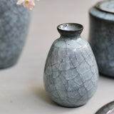 Takashi Suzuki 'Blue Crackle Vase VIII'