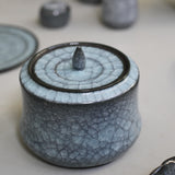 Takashi Suzuki 'Blue Crackle Lidded Pot I'