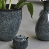 Takashi Suzuki 'Blue Crackle Vase I'