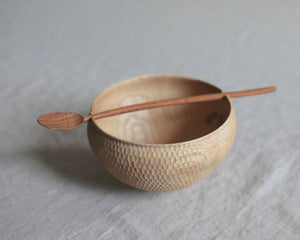 Takahashi McGil Ash 'Hachi and Saji' bowl and cherry spoon 18