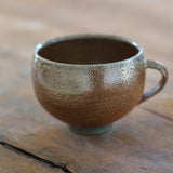 Jack Doherty 'Soda Fired Large Ochre and Silvery Blue Teacup'