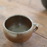 Jack Doherty 'Soda Fired Large Ochre and Silvery Blue Teacup'