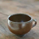 Jack Doherty 'Soda Fired Large Ochre and Silvery Blue Teacup'