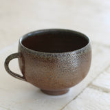 Jack Doherty 'Soda Fired Large Ochre and Silvery Blue Teacup'