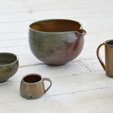 Jack Doherty 'Soda Fired Ochre and Green Pouring Bowl'