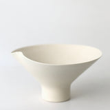 Stuart Carey Warped Rim Bowl in White Freckle 7
