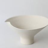 Stuart Carey Warped Rim Bowl in White Freckle 7