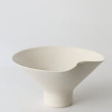 Stuart Carey Warped Rim Bowl in White Freckle 7