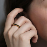 Ram Rijal 22ct Gold Ring with Black Diamonds