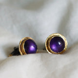 Ram Rijal Oxidised Silver and 22ct Gold Cufflink with Amethyst