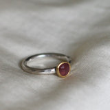 Ram Rijal Silver Ring with Pink Sapphire