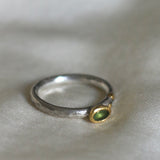 Ram Rijal Silver Ring with Green Emerald