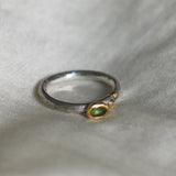 Ram Rijal Silver Ring with Green Emerald