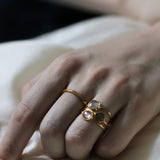 Ram Rijal 22ct Gold Ring with Grey Sapphire