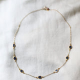 Ram Rijal 18ct Gold Chain Necklace with 7 Sapphire