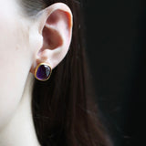 Ram Rijal 22ct Gold and Amethyst Earrings