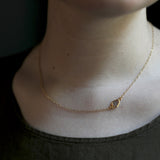 Ram Rijal 18ct Gold Chain Necklace with Diamond Slice