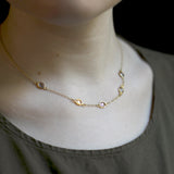 Ram Rijal 18ct Gold Chain Necklace with 5 Sapphire