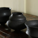 Ash & Plumb 'Set of Three Charred Small Oak Vessels'