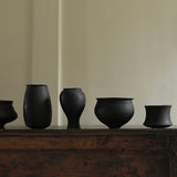 Ash & Plumb 'Set of Five Charred Miniature Oak Vessels II'