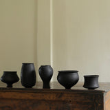 Ash & Plumb 'Set of Five Charred Miniature Oak Vessels II'