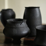 Ash & Plumb 'Set of Five Charred Miniature Oak Vessels II'