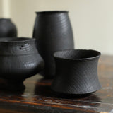 Ash & Plumb 'Set of Five Charred Miniature Oak Vessels II'