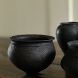 Ash & Plumb 'Set of Five Charred Miniature Oak Vessels II'