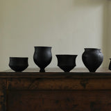 Ash & Plumb 'Set of Five Charred Miniature Oak Vessels I'