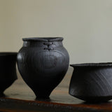 Ash & Plumb 'Set of Five Charred Miniature Oak Vessels I'